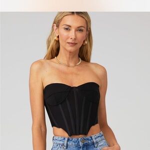 REVOLVE Black Strapless Corset Top